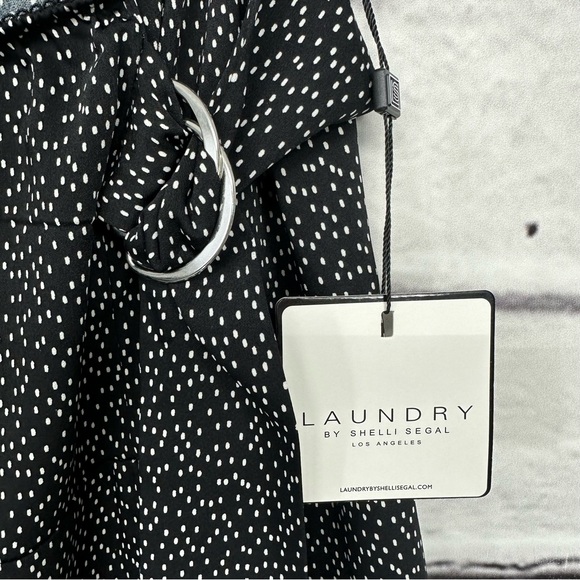 LAUNDRY By Shelli Segal Skirt Size Small Polka Dots Black White Lightwei… - Picture 10 of 15